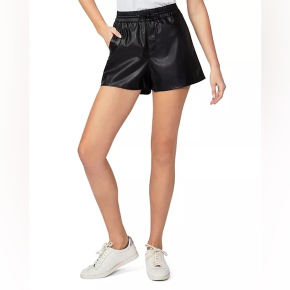 PAIGE Pants - Paige Vivette Leather Look Shorts In Black Size Small New